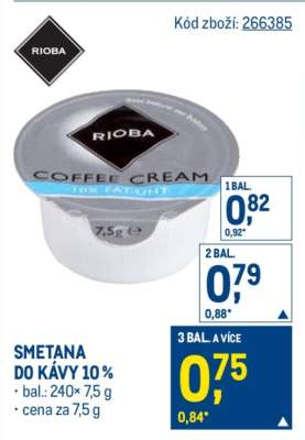 Smetana do kávy 10 %
