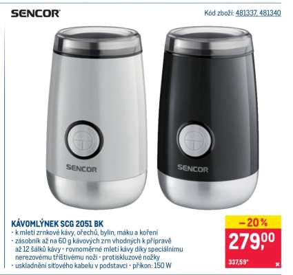 KÁVOMLÝNEK SCG 2051 BK
