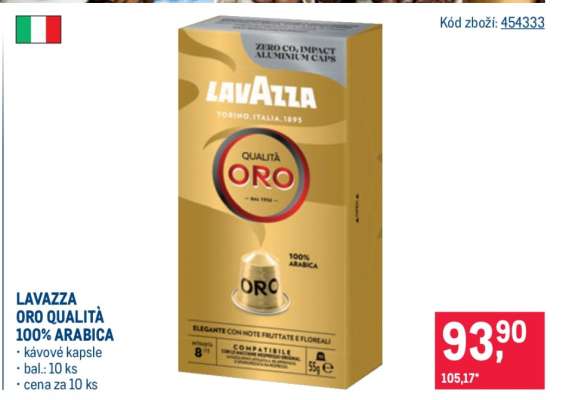LAVAZZA ORO QUALITÀ 100% ARABICA
