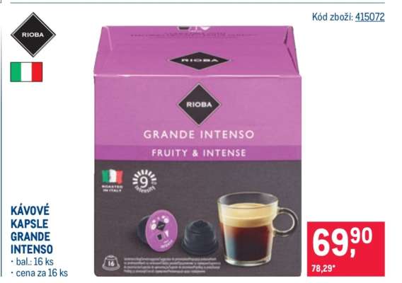 KÁVOVÉ KAPSLE GRANDE INTENSO