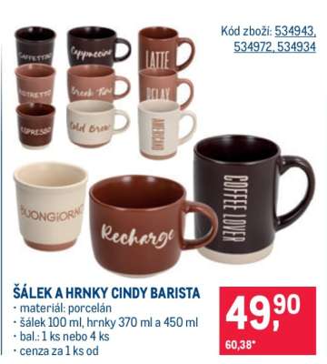 ŠÁLEK A HRNKY CINDY BARISTA