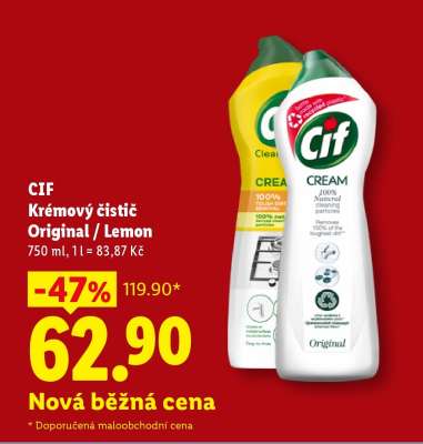 CIF Krémový čistič Original / Lemon
