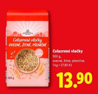 Celozrnné vločky