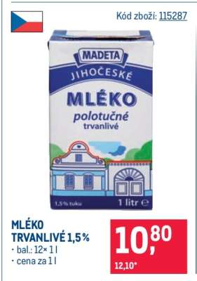 Mléko trvanlivé 1,5 %