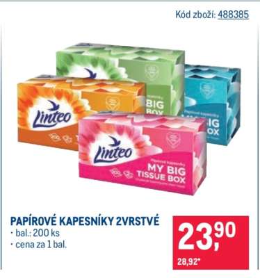 Papírové kapesníky 2vrstvé