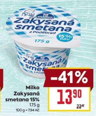 Milko Zakysaná smetana 15%