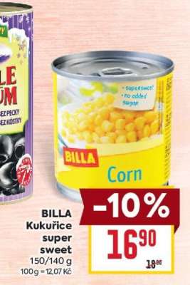 BILLA Kukuřice super sweet