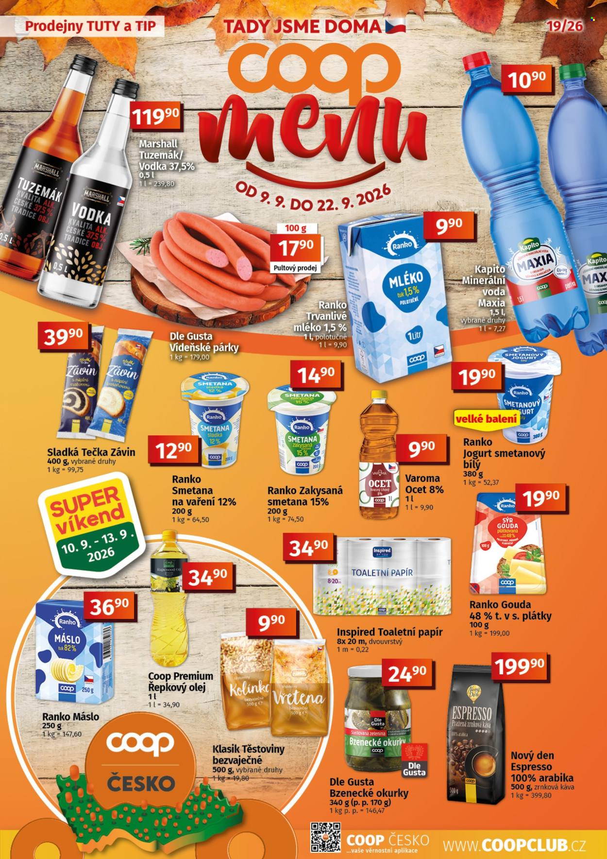 Leták coop TUTY - 9. 9. 2026 - 22. 9. 2026. Strana 1