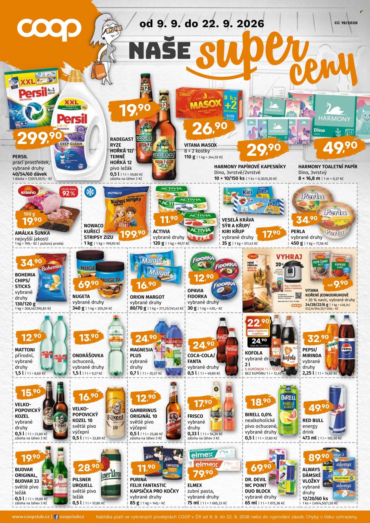 Leták coop JEDNOTA - 9. 9. 2026 - 22. 9. 2026. Strana 1