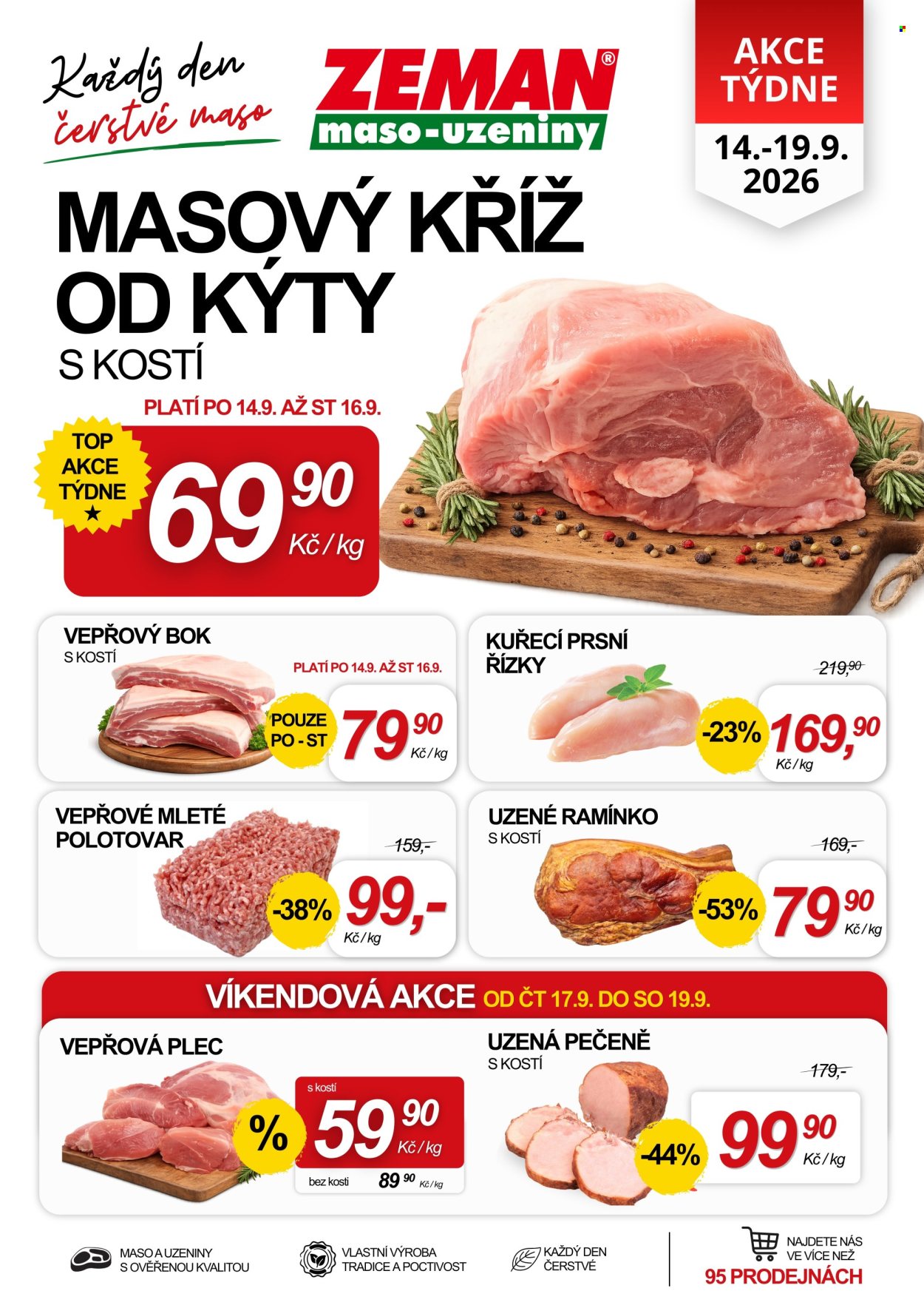 Leták ZEMAN maso-uzeniny - 14. 9. 2026 - 19. 9. 2026. Strana 1