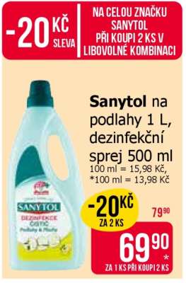 Sanytol na podlahy 1 L, dezinfekční sprej 500 ml