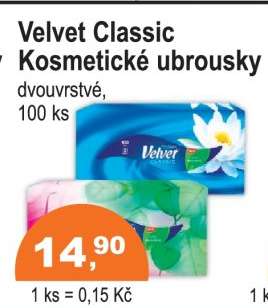 Velvet Classic Kosmetické ubrousky