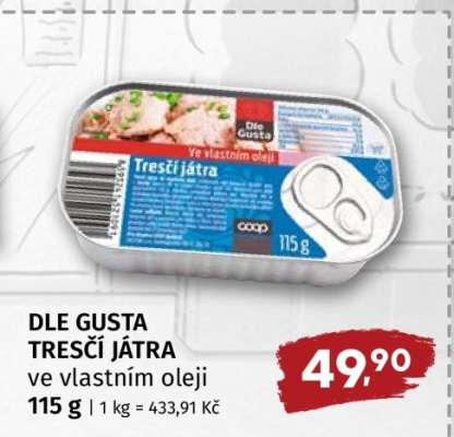 DLE GUSTA TRESČÍ JÁTRA