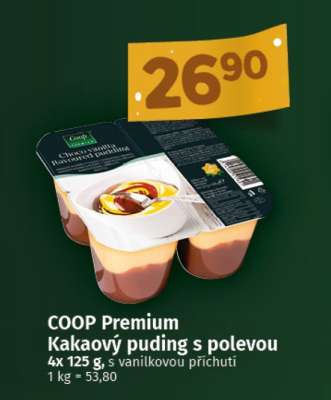 COOP PREMIUM KAKAOVÝ PUDING S POLEVOU