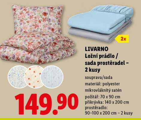 LIVARNO Ložní prádlo / sada prostěradel – 2 kusy