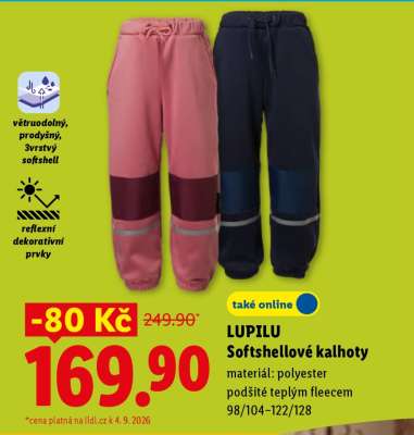 LUPILU Softshellové kalhoty