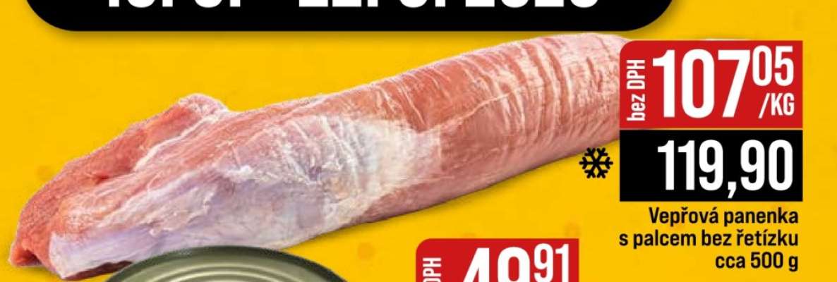 Vepřová panenka s palcem, bez řetízku cca 500 g