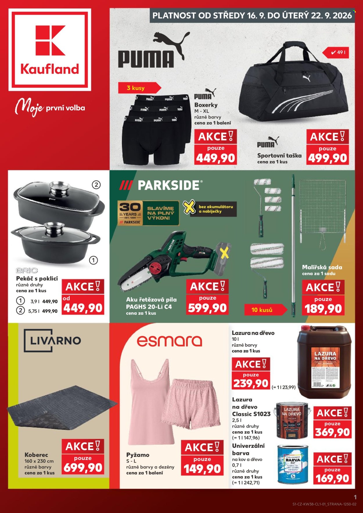 Leták Kaufland - 16. 9. 2026 - 22. 9. 2026. Strana 1