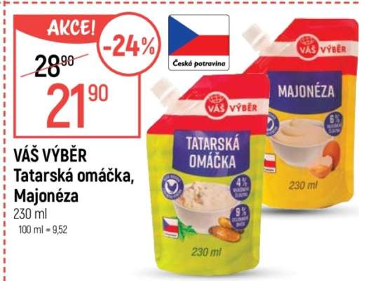 VÁŠ VÝBĚR Tatarská omáčka, Majonéza