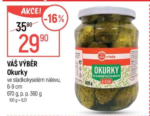 VÁŠ VÝBĚR Okurky