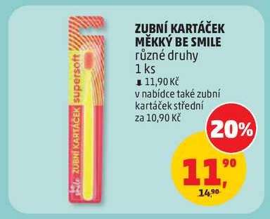 ZUBNÍ KARTÁČEK MĚKKÝ BE SMILE