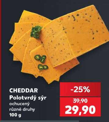 CHEDDAR Polotvrdý sýr