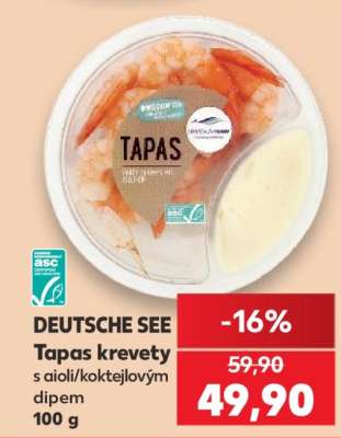 DEUTSCHE SEE Tapas krevety s aioli/koktejlovým dipem