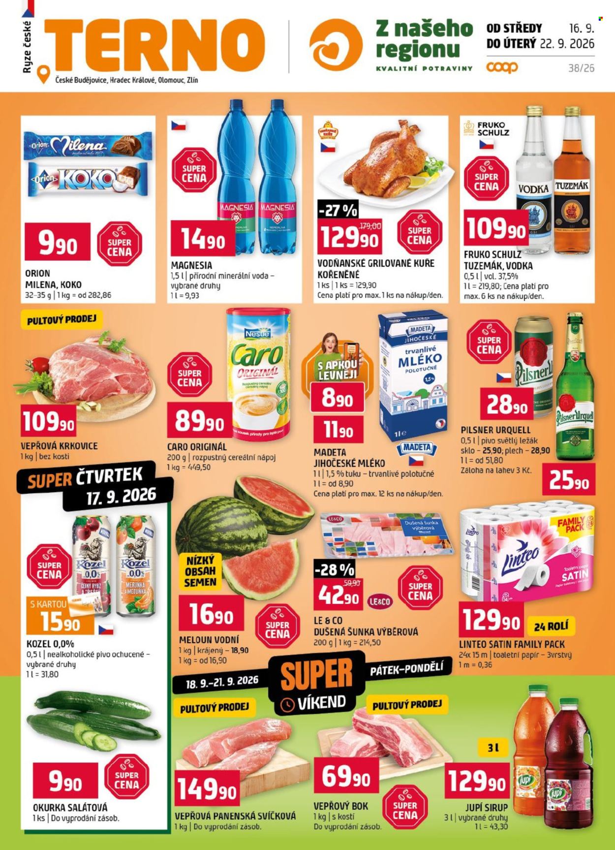Leták coop TERNO - 16. 9. 2026 - 22. 9. 2026. Strana 1