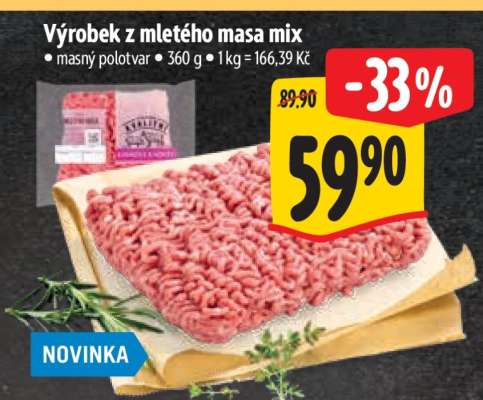 Výrobek z mletého masa – mix