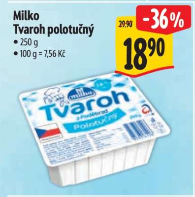 Milko Tvaroh polotučný