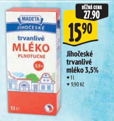 Jihočeské Trvanlivé mléko 3,5%