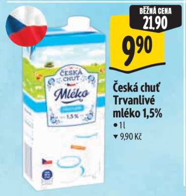 Česká chuť Trvanlivé mléko 1,5%