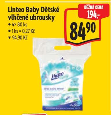 Linteo Baby dětské vlhčené ubrousky