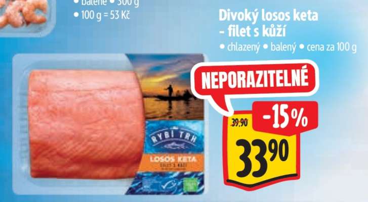 Divoký Losos keta – filet s kůží