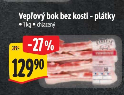 Vepřový bok bez kosti plátky