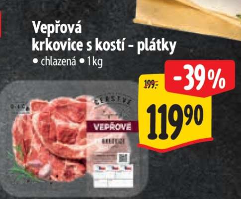 Vepřová krkovice s kostí – plátky •