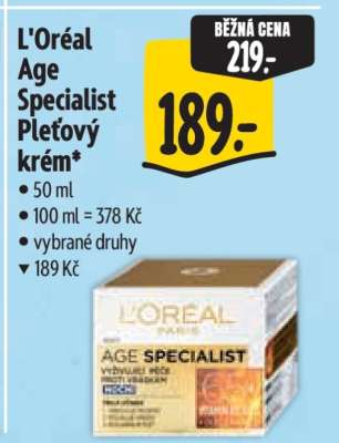 L'Oréal Age Specialist Pleťový krém