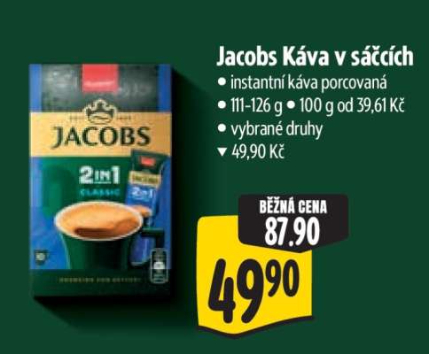 Jacobs káva v sáčcích