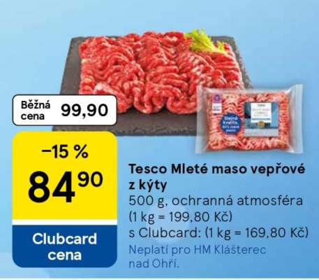 Tesco mleté maso vepřové z kýty
