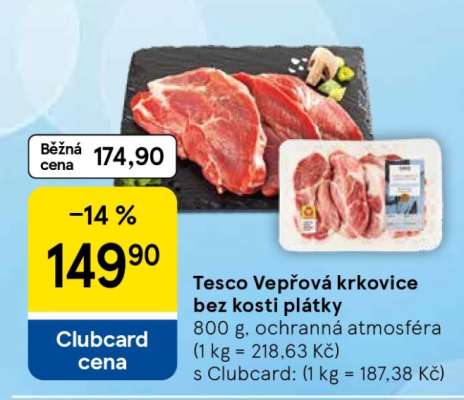 Tesco Vepřová krkovice bez kosti plátky