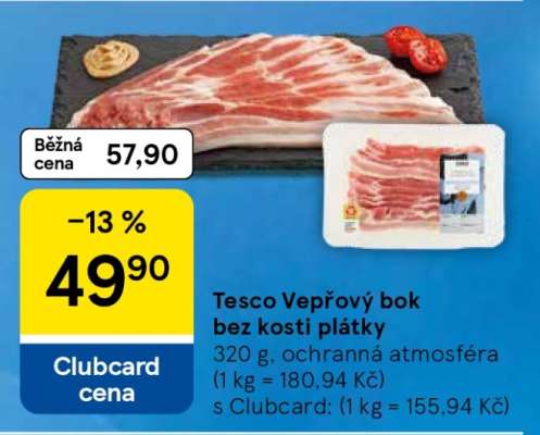 Tesco Vepřový bok bez kosti plátky