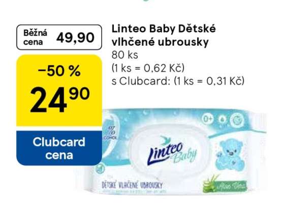 Linteo Baby dětské vlhčené ubrousky
