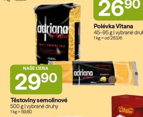 Těstoviny semolinové