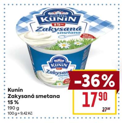 Kunín Zakysaná smetana 15%