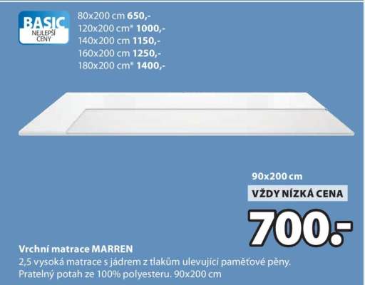 Vrchní matrace MARREN