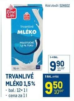 Trvanlivé mléko 1,5
