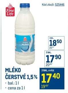 Mléko čerstvé 1,5 %