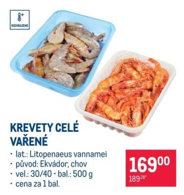 KREVETY CELÉ VAŘENÉ