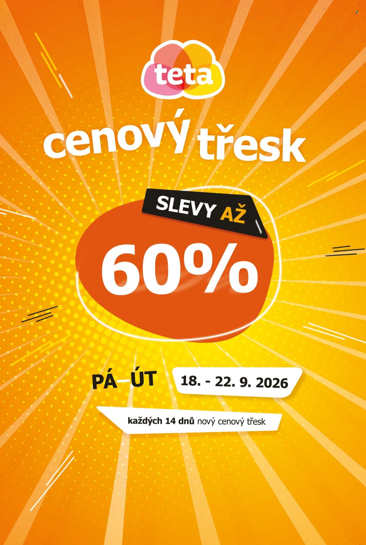 Leták Teta drogerie - 18. 9. 2026 - 22. 9. 2026. Strana 1