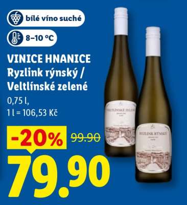 VINICE HNANICE Ryzlink rýnský / Veltlínské zelené